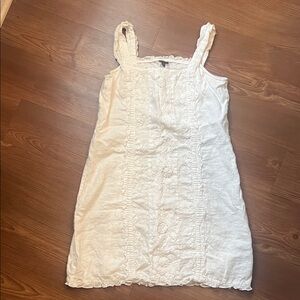 Madison Cream Ruffled Lace-Front Mini Dress